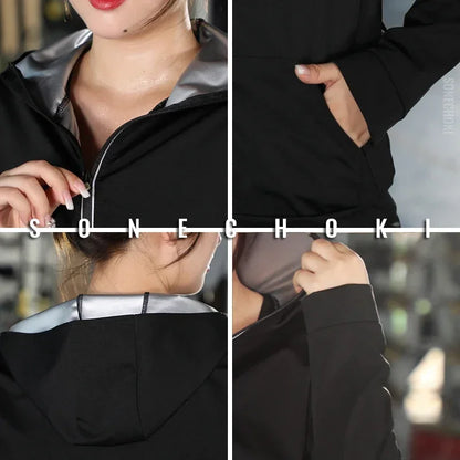 New Sauna Suit Women Plus Size Gym Clothing Sets for Sweating Weight Loss Female Sports Active Wear Slimming Tracksuit Women Badiee Stylez