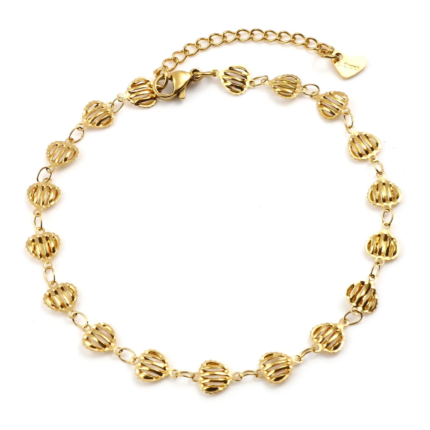 DoreenBeads Stainless Steel Anklet Gold Color For Women Beach Foot Leg Chain Ankle Bracelets Jewelry Gift 22.5cm-23.5cm, 1 Piece 23cm long 3