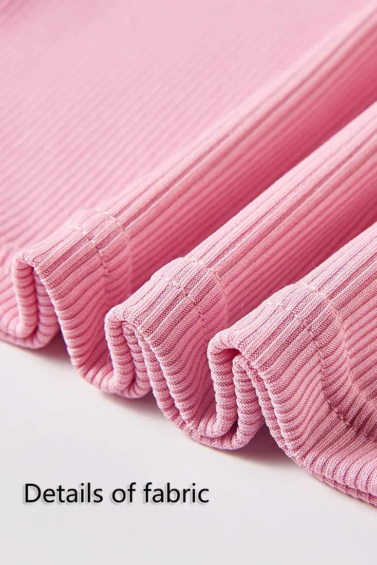 Lounge Wear Ribbed Casual 2 Piece Summer Shorts Set For Women Sleeve Top+Elastic Leggings Outfits