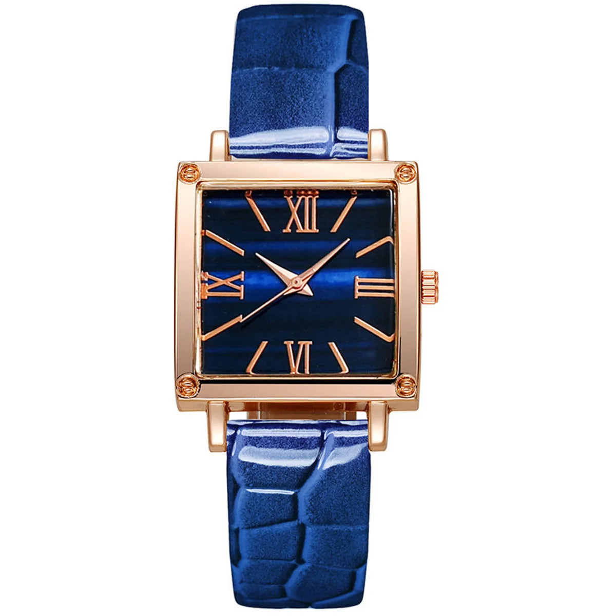 Women's Luxury Quartz Watch Roman Digital Dial Clock Women's Fashion Business Watch Casual Watch Jewelry Blue