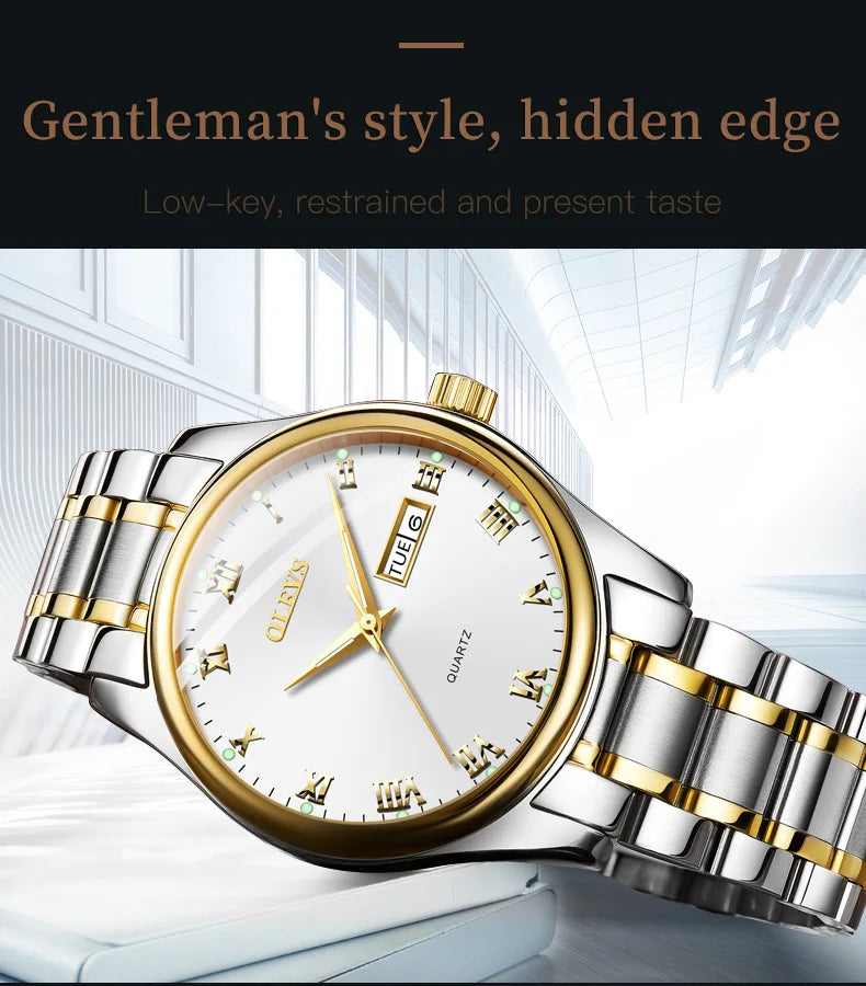 OLEVS Brand Belt Style Double Calendar Quartz Women's Watch 5582