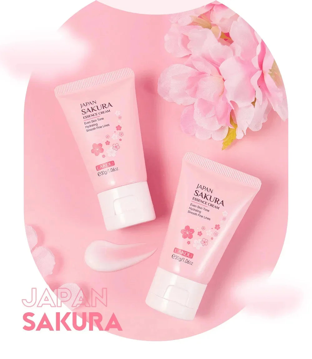 Sakura Whitening Face Serum Anti Aging Fade Fine Lines Tighten Pores Improve Melanin Pigment Dull Moisturizer Brighten Skin Care