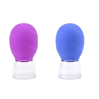 Silicone Face Massager Vacuum Eye Skin Face Lifting Facial Cups Anti Cellulite Jar Anti-Wrinkle Cupping Therapy Beauty Tool 2pc-RRed and Blue