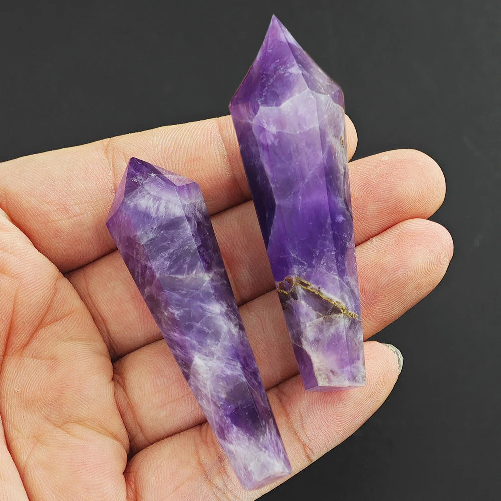 Natural Red Glue Flower Wand White Crystal Tower Home Decoration Rock Quartz Wand Single Point Polished Obelisk Healing Gift