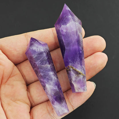 Natural Red Glue Flower Wand White Crystal Tower Home Decoration Rock Quartz Wand Single Point Polished Obelisk Healing Gift