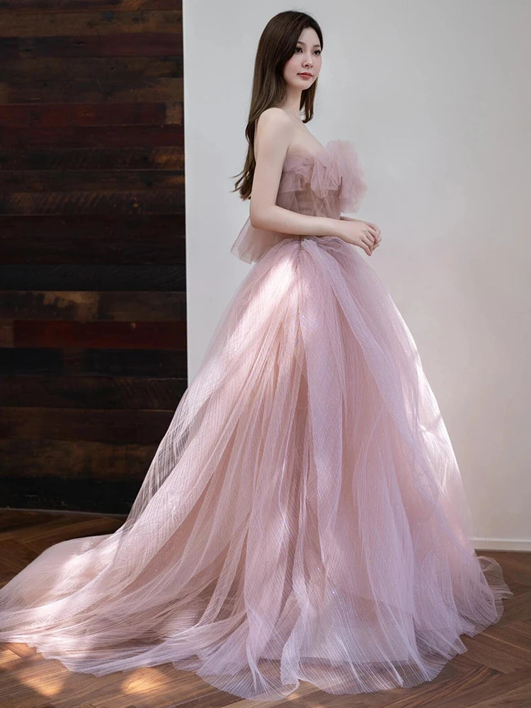 Princ Sle Wedding Dr Puffy Skirt Sweet Sle mid Waist Polyester Fiber Long Skirt No Sve Birthday Par aduation... Badiee Stylez