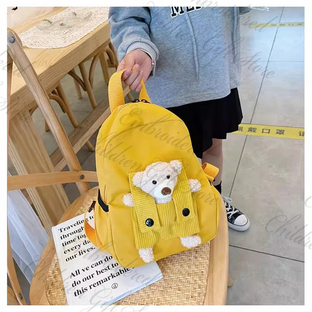 New Kids Cartoon Personalized Name Backpack Cute Baby Backpack Custom Embroidered Name Kindergarten Book Bag Outgoing Snackbags