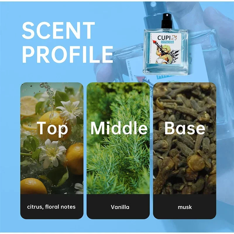 50ml Original Cupid Men's Pheromone Cologne Lasting Mature Hypnotic Rich Fragrance High Quality Hombre Perfume Body Spray - Badiee Stylez