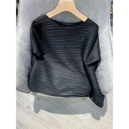 2025 Fold Fashion Summer Shirts Short-Sleeved T Shirt Women's Sleeveless Vest Waistcoat Tops Loose Blouse Shirt Tee Female