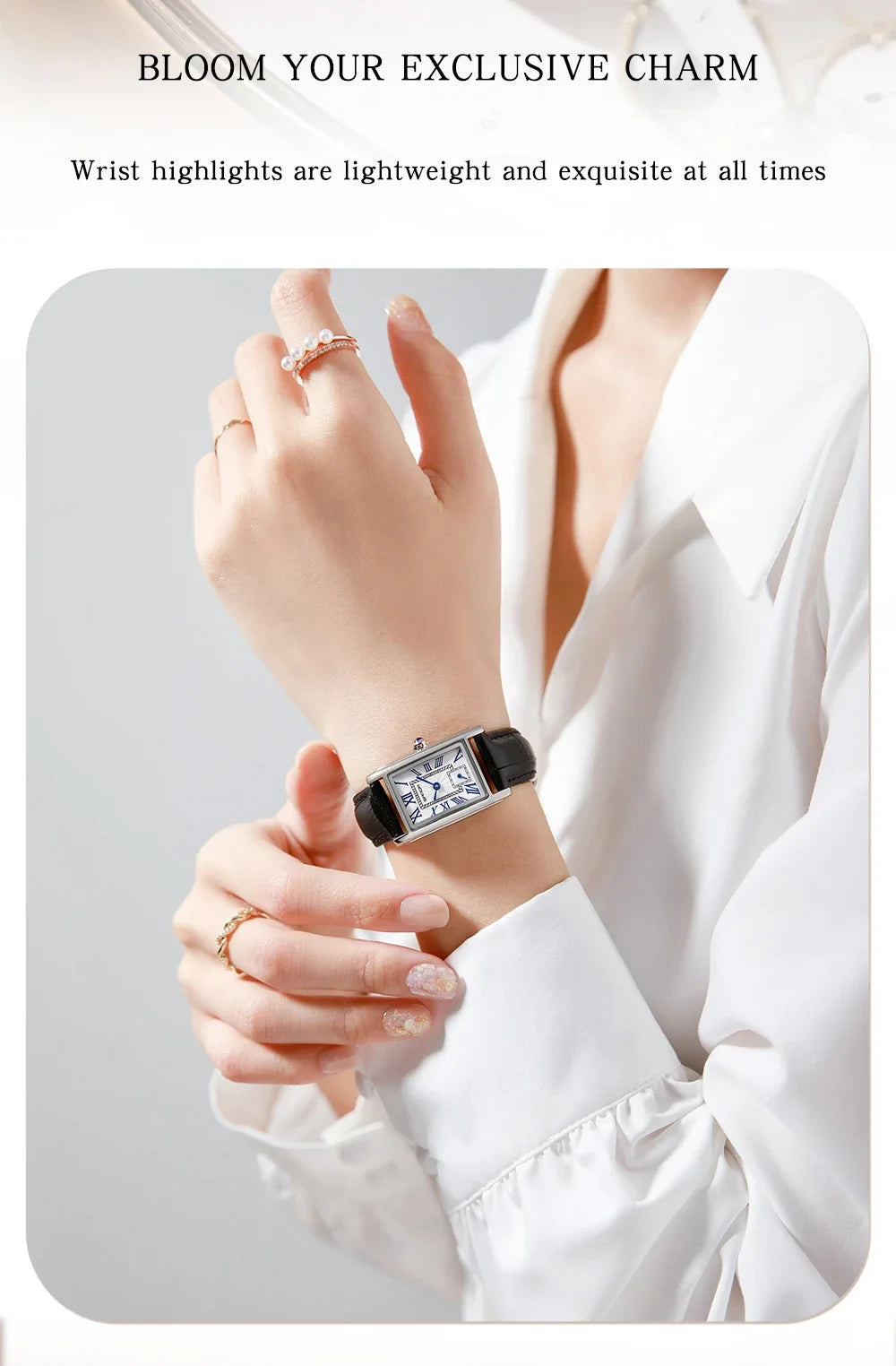 SANDA 1116 Quartz Watch Women Elegant Design Rectangle Dial Watches Waterproof Pointer Leather Business Ladies Wristwatches