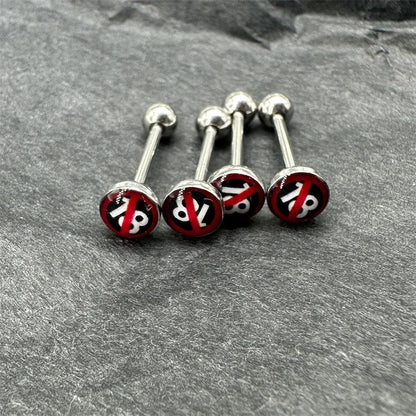 Tongue Nail Jewelry Anti Allergy Short Rod Tongue Ring Tongue Nail Spice Girl Human Body Piercing Jewelry