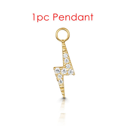 1PC Little Star Moon Snake Crystal Charms Pendant Helix Daith Earrings for Women Hanging Matching Piercing Lobe Tragus Jewelry CC031-2