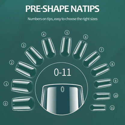 NAILPOP Soft Gel Nail Tips 600PCS Pre-Buff Full Cover Coffin Almond Oval Shaped Nail Extenison Tips Half Matte Gel X Fake Nails