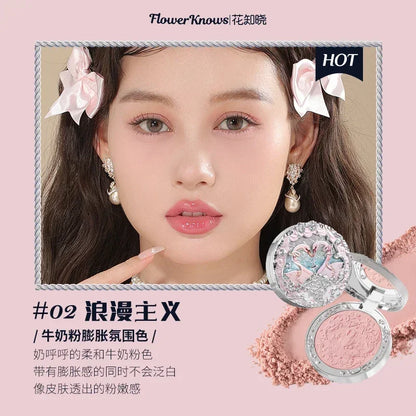 Flower Knows Cheek Blush Moonlight Mermaid Tri-Color Gradient Blusher in Matte Finish Vegan Cruelty Free Private Label Makeup N02