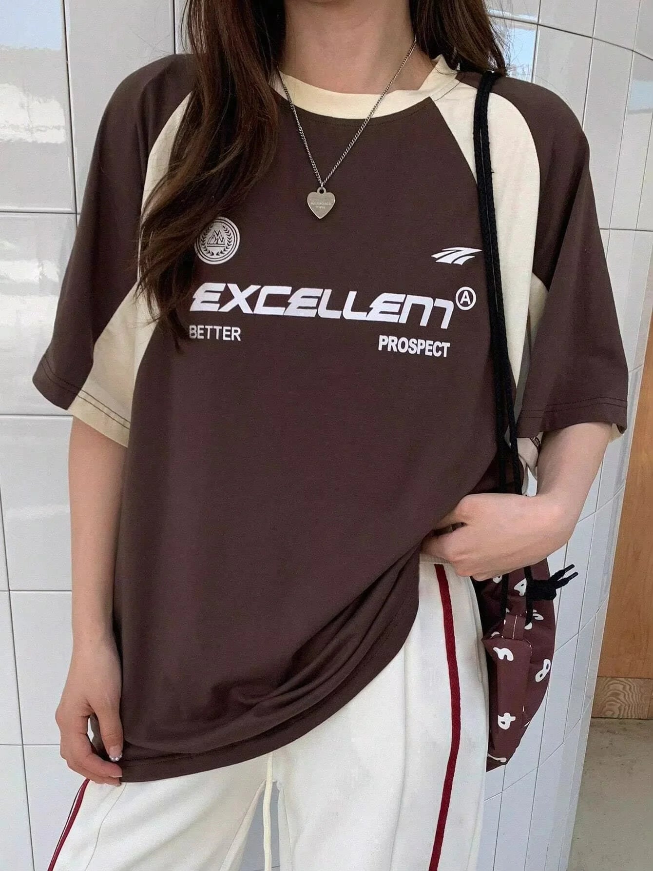 Women's Contrast Letters Printed Round Neck Short Sleeve T-Shirt Summer Women Clothing Fashion Korean Y2K Streetwear Tops