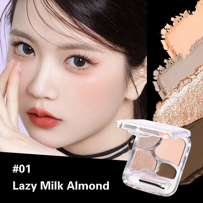 4Color Eyeshadow Palette Blush Eyeliner Eyeshadow Highlight Contour Palette Eyes Makeup Cute Beauty Cosmetics