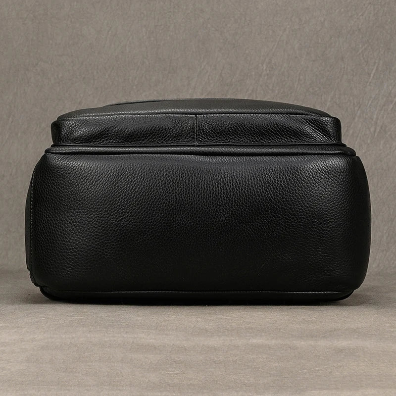 Hot Sale 15.6" Men Laptop Backpack Genuine Leather Waterproof Backpack Fashion Travel Bags School Bag Leather Bookbag Daypack
