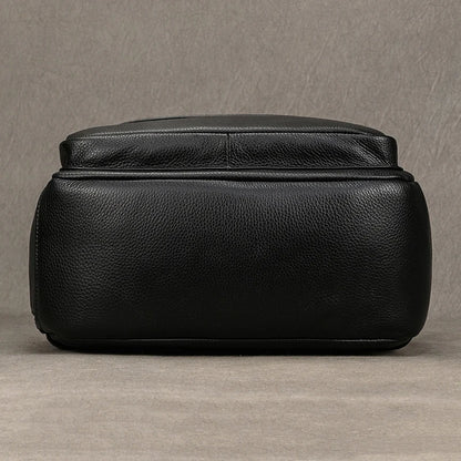 Hot Sale 15.6" Men Laptop Backpack Genuine Leather Waterproof Backpack Fashion Travel Bags School Bag Leather Bookbag Daypack