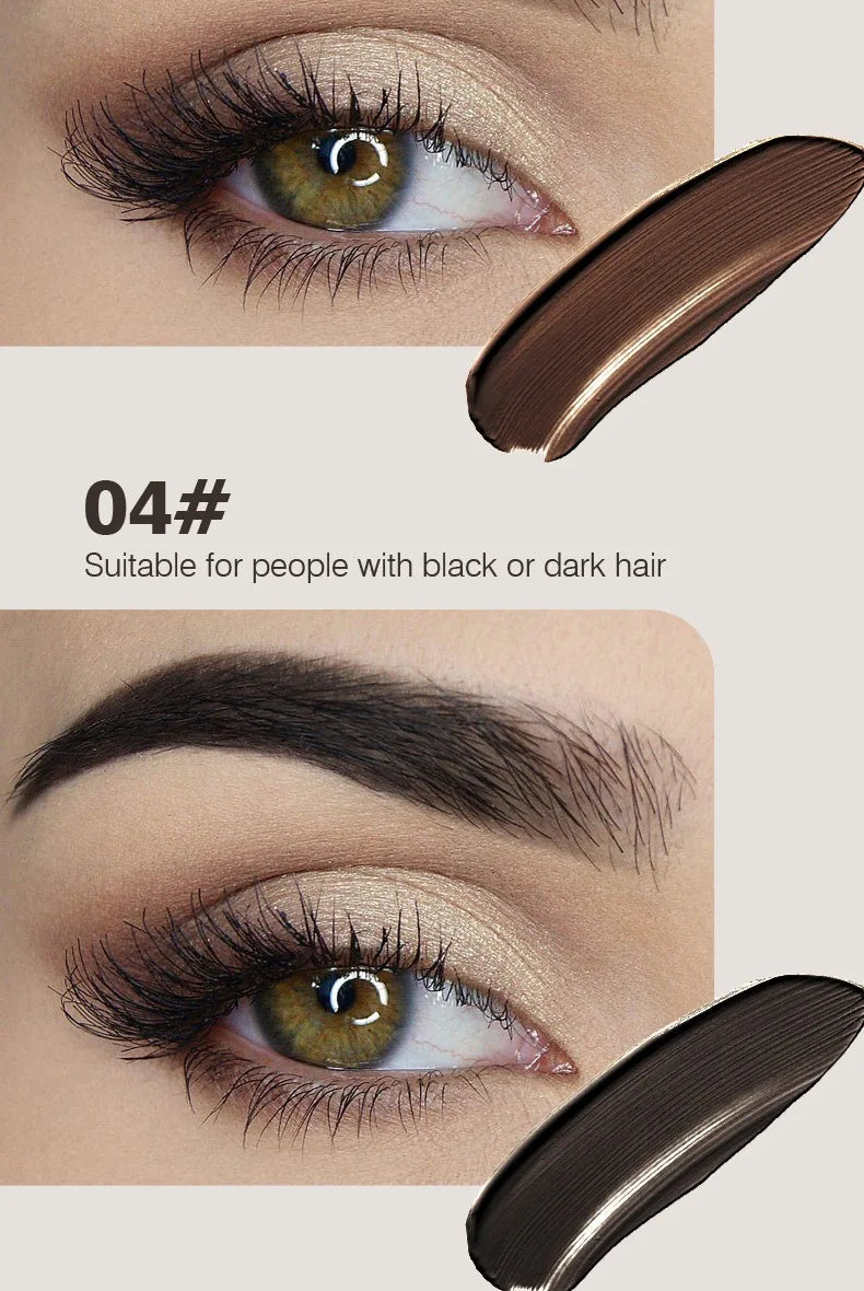 Natural Liquid Dyeing Eyebrow Cream Set Waterproof Shaping Brown Tint Pointed Tube Eyebrow Henna Mascara Paint Brush Makeup Tool