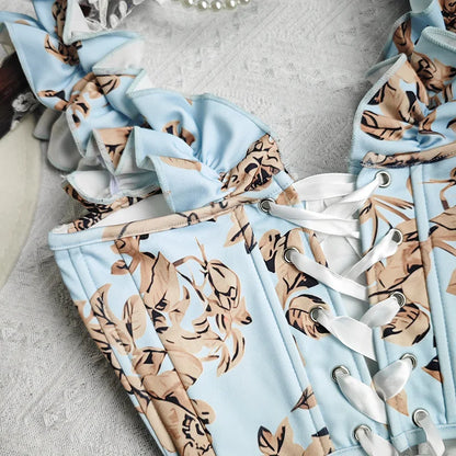 Sexy Bandage Ruffle Off Shoulder Slim Top Chic Straps Camis Slim Korean Tanks Top Elegant Crop Top Summer Women Bustier