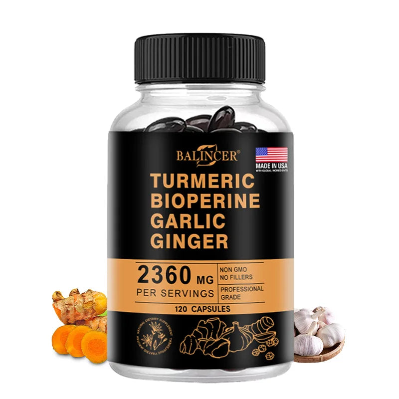 High Quality Curcumin Capsules - 2360 Mg, - Supports Joint, Brain, Cognitive and Digestive Health, Antioxidant, Non-GMO