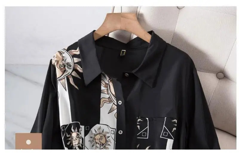 Print Vintage A-Line With Belt Loose Polo Neck Women's Dress Single-Breasted Knee Length Dresses For Women Clothing 2024 Fashion