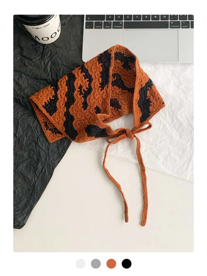 Halloween Costume Skeleton Ghost Bat Spider Web Personalized Knitted Crochet Headband Female Photo Photo Triangle Scarf Trendy Badiee Stylez