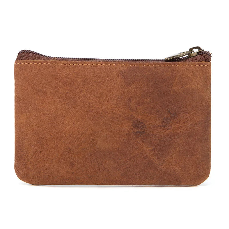 New Cow Leather Men's And Women's Change Vintage Coin Bag Headphone Purse Storage Mini Bag For Man And Woman