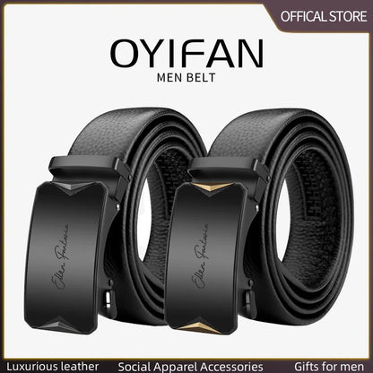 OYIFAN Men Belt Genuine Leather belt for men Alloy buckle ratchet belts Men Designer Belt Automatic belts 벨트 Badiee Stylez