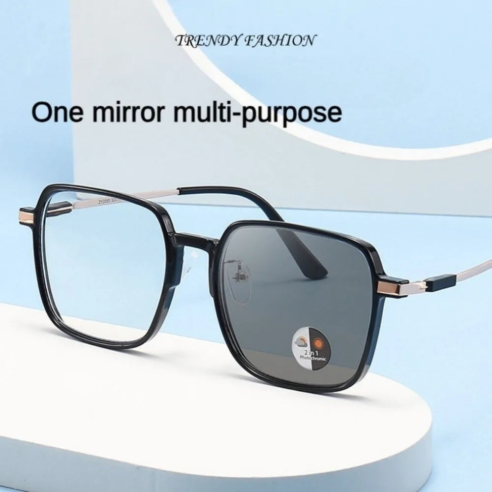 Photochromic Anti Radiation Glasses Metal Eyeglass For Woman Men Badiee Stylez