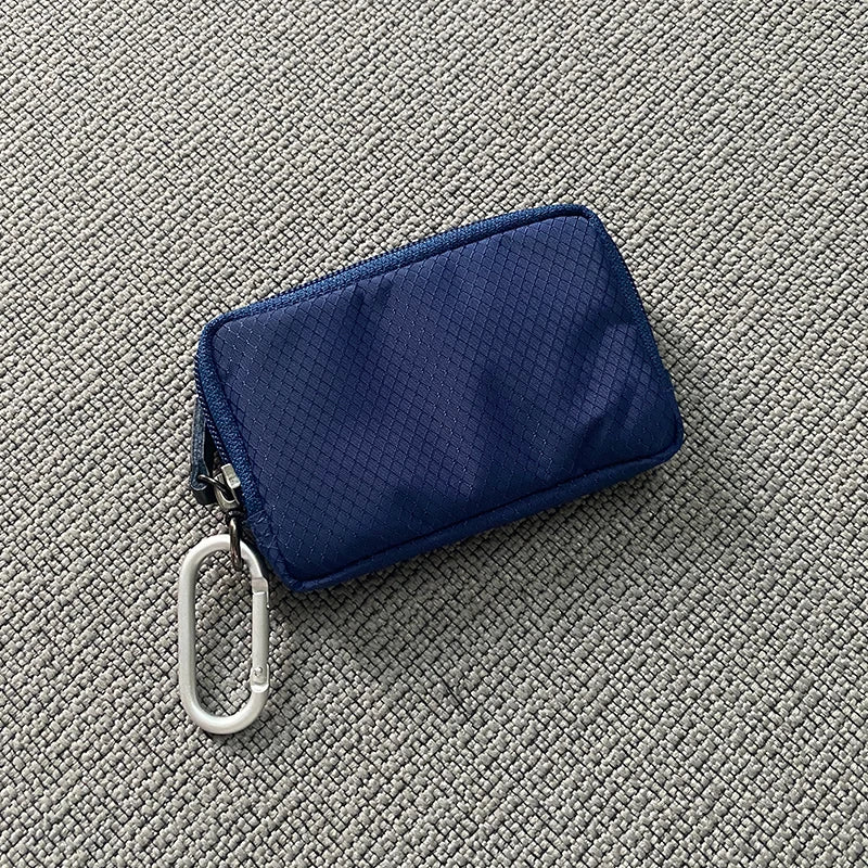 Japanese Style Casual Coin Pouch Nylon Cloth Mini Purse Waterproof Men Coin Purse Small Cute Wallet Cute Purse Clutch Bag NAVY