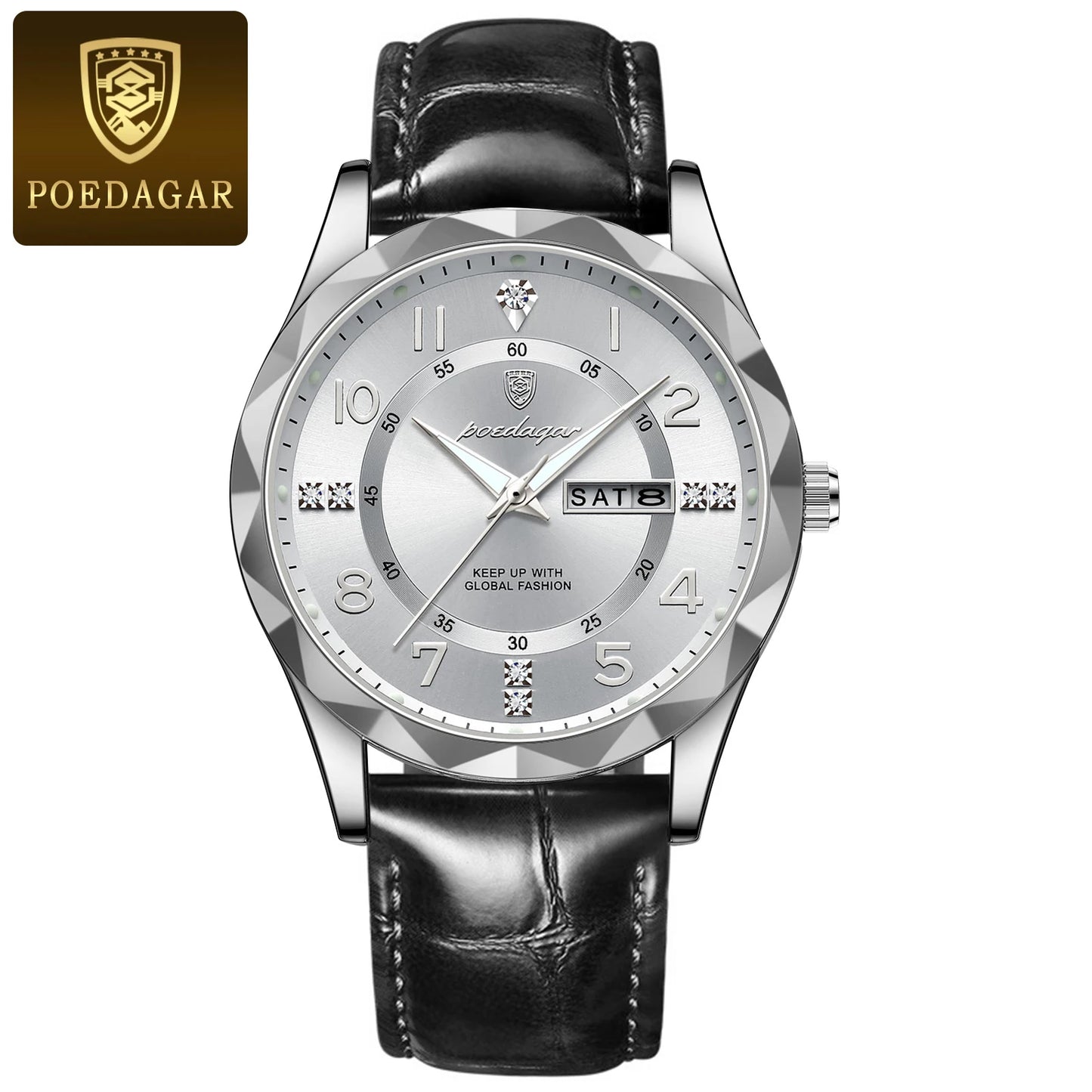 POEDAGAR Luxury High Quality Watches for Men Sport Quartz Leather Man Watch Waterproof Luminous Date Week Men's Watch Male Reloj - Badiee Stylez