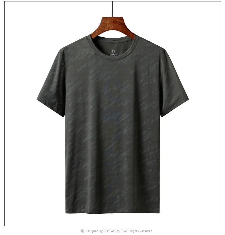 Men's Quick Dry Ice Silk T-Shirts Short Sleeve Breathable Workout Shirts Sweat Absorbing Athletic Top Gym Casual Wear 4 Colors