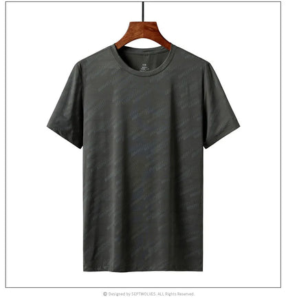 Men's Quick Dry Ice Silk T-Shirts Short Sleeve Breathable Workout Shirts Sweat Absorbing Athletic Top Gym Casual Wear 4 Colors