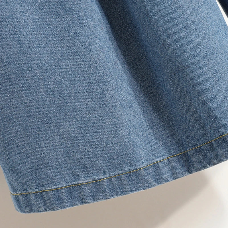 High Waist Wide Leg Loose Denim Shorts Women 2024 Summer New Arrivals Half Length Blue Color Jeans Shorts Korean Casual Jeans