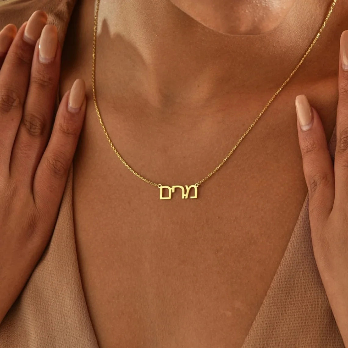 Custom Hebrew Name Necklaces For Women Personalized Hebrew Pendant Name Necklace Stainless Steel Chain Christmas Jewelry Bff Badiee Stylez
