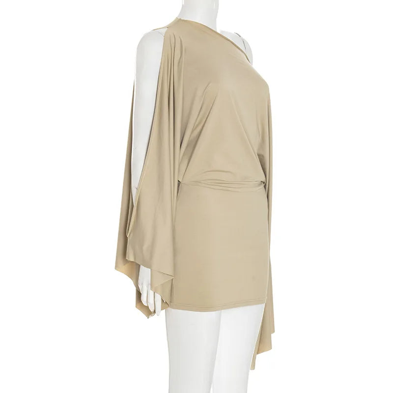 Nsauye Y2K Women Sexy High Street Fashion Mini Wrap Night Club Long Sleeve Dress Hollow Out Casual Evening Party Dress 2025