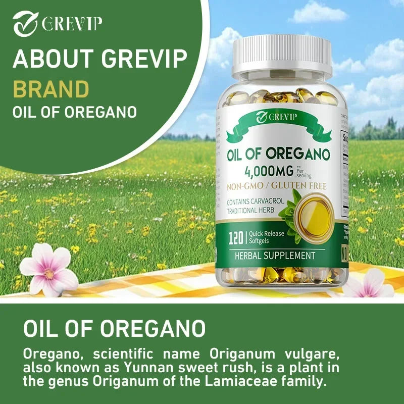 Organic Oregano Oil Capsules - with Black Seed Oil,Promotes Intestinal Digestion, Detoxification, Anti-oxidation