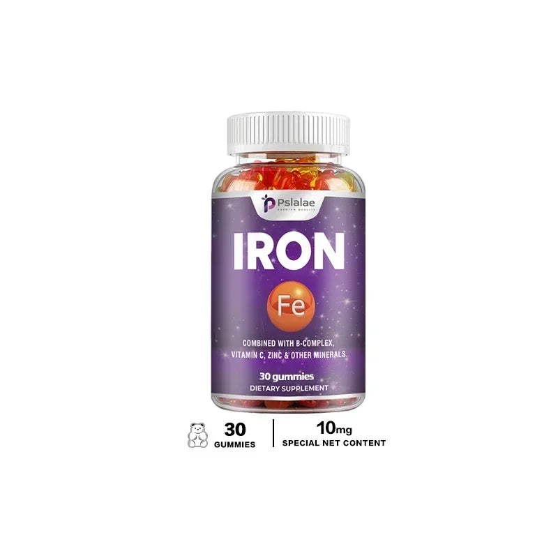 Iron Gummies - Contains Vitamin C To Support Red Blood Cell Production and Energy Levels, Improve Anemia, and Enhance Immunity 30 Gummies