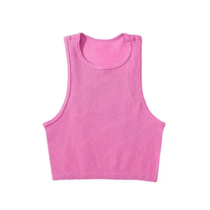 DIY Print Customize Sleeveless Vest Women's Summer High Waist Short Crop Top Fitness Running Yoga Clothes Slim Fast Dry Clothes