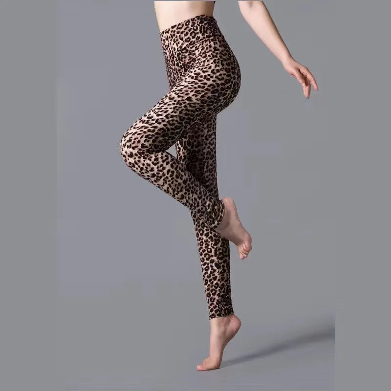 CUHAKCI High Waist Animal Printed Leggings Soft Stretchy Women Sexy Leopard Print Pencil Pants Sport Fitness Yoga Leggings S-2XL PD92 Small Leopard