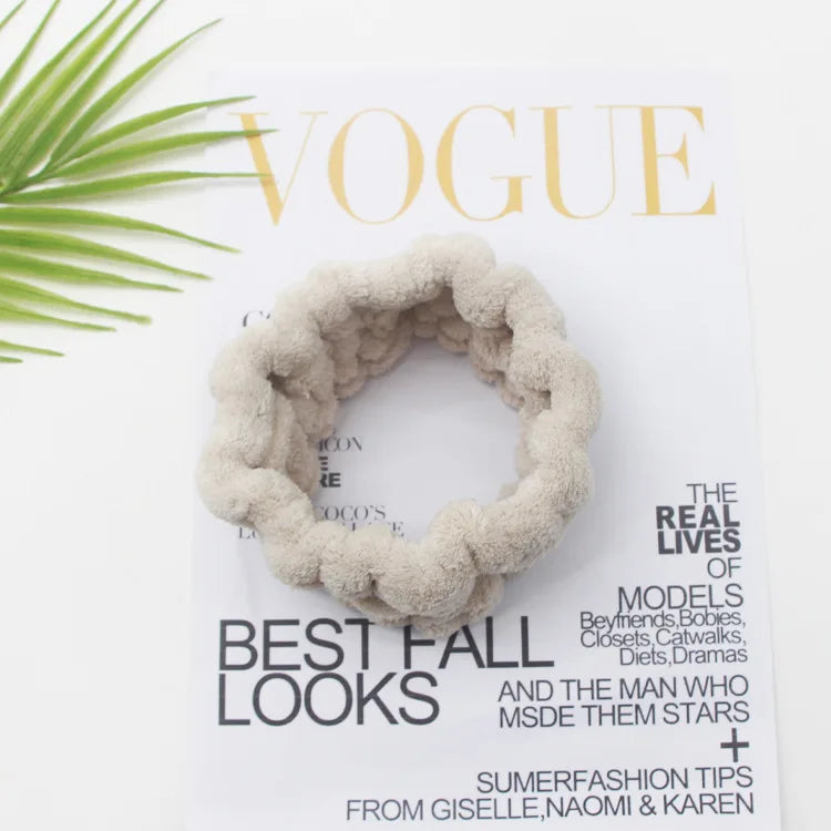 Face Wash Headband Makeup Single Circle Coral Velvet Hair Cover Sports Yoga Hair Accessory For Women E