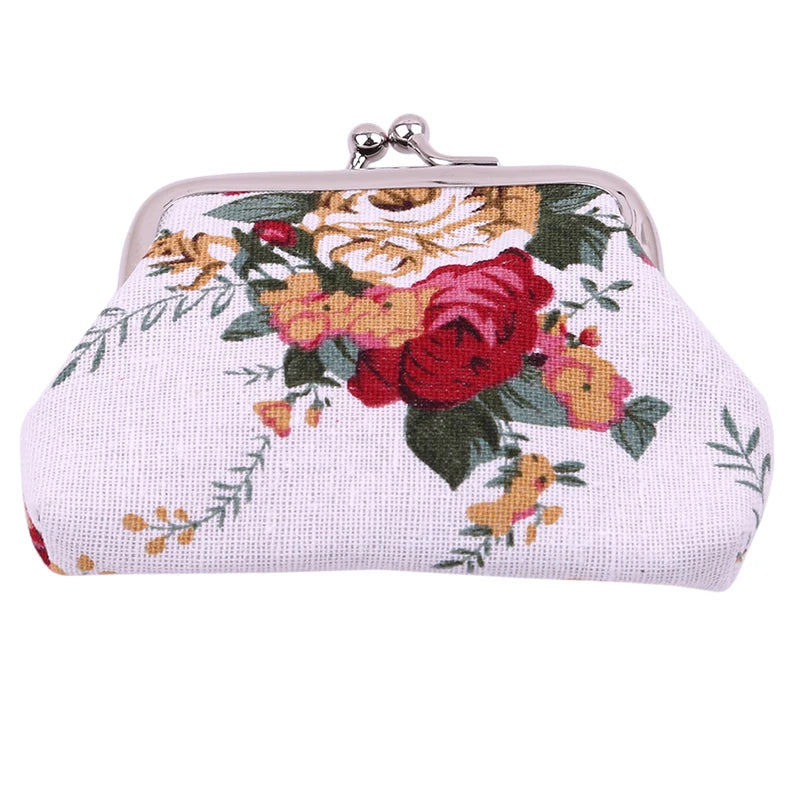 Naivety Hasp Coin Purse Lady Vintage Flower Clutch Bag 2024 New Women Retro Small Fresh Wallet High Quality Good Gift Floral Bag White