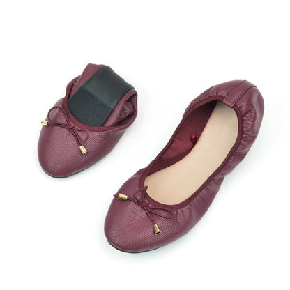 Women's Metallic Ballet Shoes, Casual Soft Sole Flat Shoes, Lightweight & Comfortable Slip On Shoes