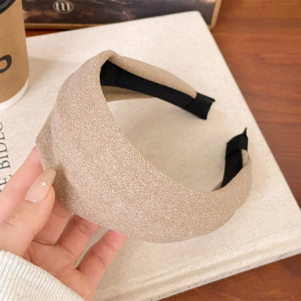 2025 Korea Fashion Elegant Wide Hairbands Headband Women Girls Gift Scrunchie Hair Head Hoop Band Accessories Headdress Headwear khaki Wide 6.5cm CHINA