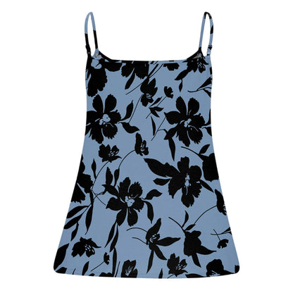 Plus size vest women's casual camisole top with adjustable shoulder straps v-neck sleeveless top fashion printed vest