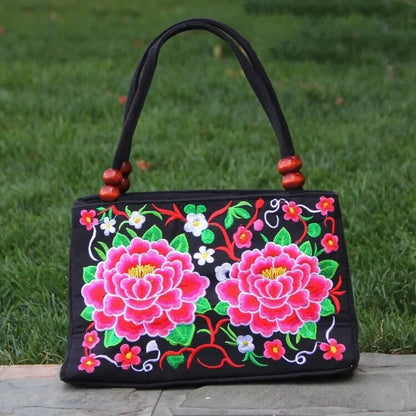 Fashion All-match 2024 New Girl Ethnic Style Embroidered Canvas Ladies Handbag Multifunction Mochila Mujer Sac A Dos