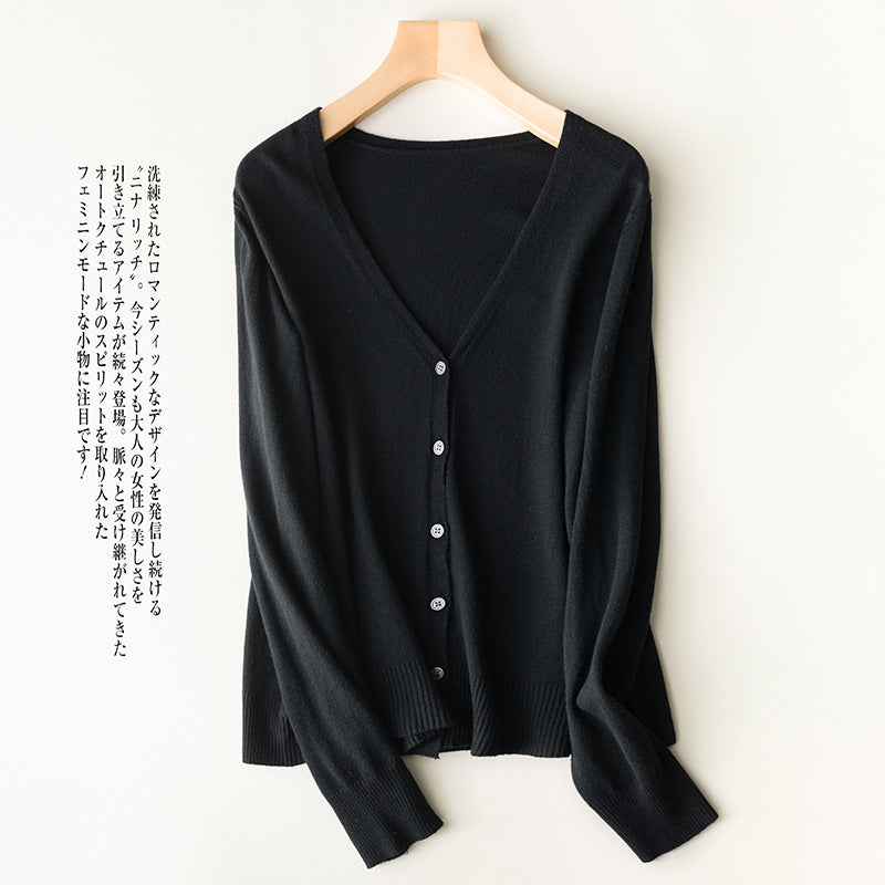 Women Cardigans 2025 Single Breasted Solid Knitted Shirt Spring Autumn Cardigan Korean Fashion V-neck Sweaters Knit Outerwear