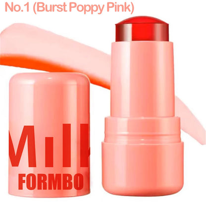 Face Makeup MILK Cooling Water Jelly Tint Lip & Cheek Blush Stain Hydrating Bouncy Jelly Texture Long Lasting Blush 5g 01BURST POPPY PINK