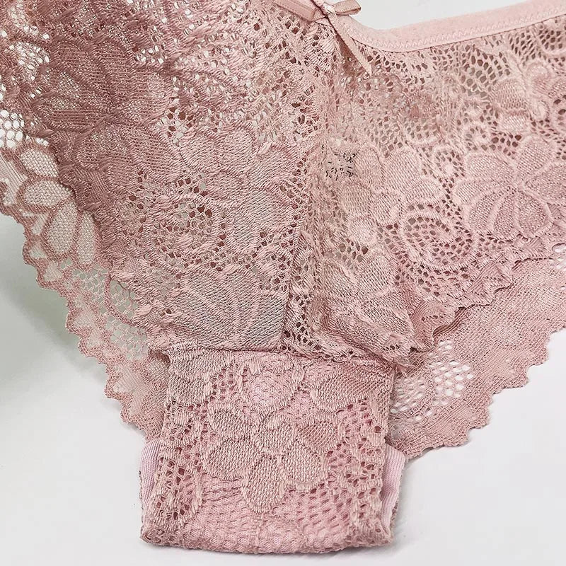 5 PCS/Set Mesh Briefs M-2XL Lace Panties Sexy Transparent Underwear Low Rise Panties Girls Intimates Lingeri Badiee Stylez